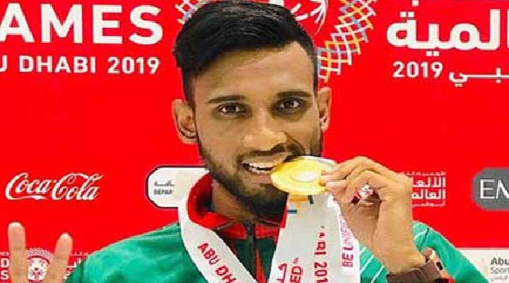 বাংলাদেশের হয়ে অলিম্পিক ওয়ার্ল্ডে সোনা জিতলেন সিলেটের তানভীর