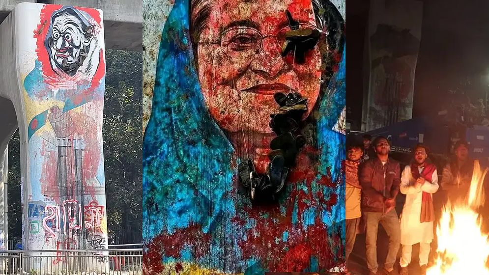 ঢাকা গভীর রাতে হাসিনার ‘ঘৃণাস্তম্ভের’ গ্রাফিতি মোছা নিয়ে শিক্ষার্থীরা বিক্ষোভ শুরু করেন