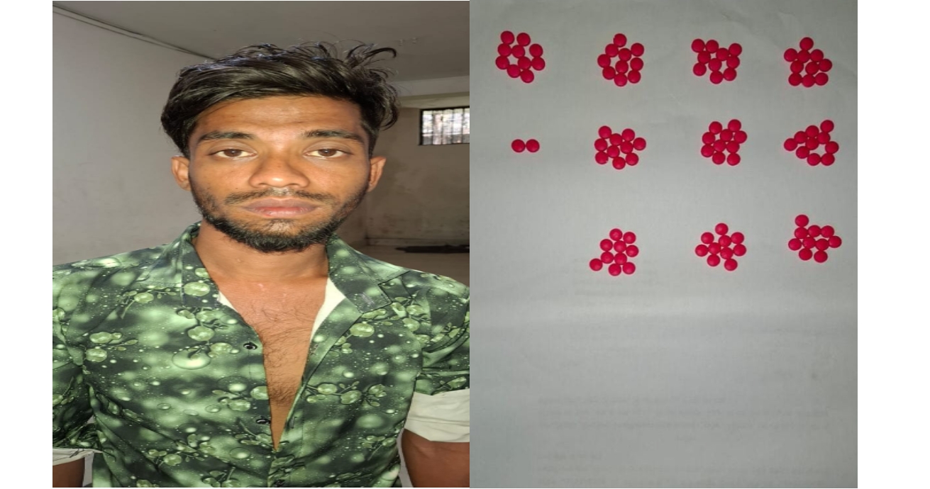 জেল রোড থেকে ১০২পিস ইয়াবাসহ এক জন'কে গ্রেফতার করেছে পুলিশ