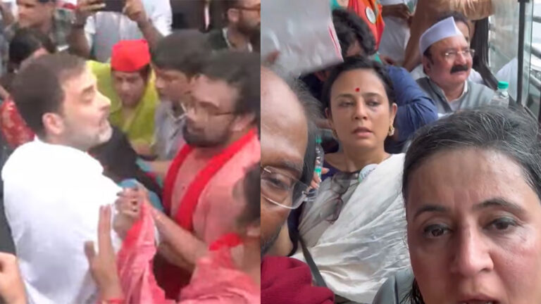 ভারতের পার্লামেন্টে বিক্ষোভ: পদযাত্রায় রাহুল-প্রিয়াঙ্কা আটক, অজ্ঞান মহুয়া মৈত্র