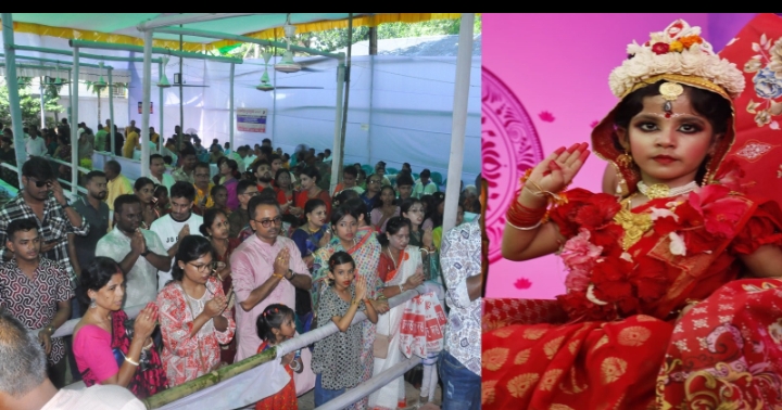 দুর্গাপূজোর অষ্টমীর দিনে সিলেটের দক্ষিণ সুরমায় ‘কুমারী পূজা’
