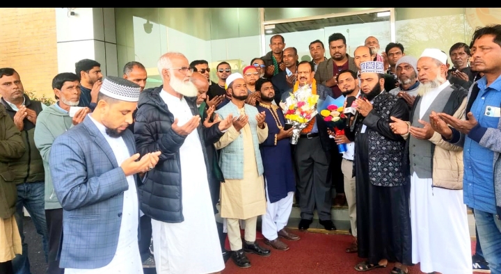 সুনামগঞ্জ জেলা বিএনপির সাবেক উপদেষ্টা শাহ আব্দুল গনিকে বিমানবন্দরে সংবর্ধনা