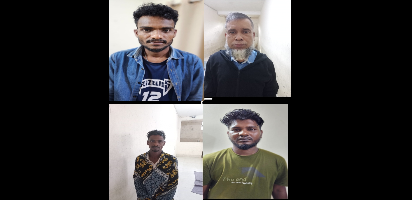 পুলিশ অভিযান চালিয়ে  ৪ জন চোরকে গ্রেফতার করেছে