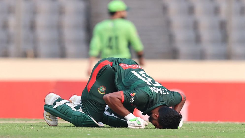 তানজিদের সেঞ্চুরিতে বাংলাদেশের চ্যালেঞ্জিং স্কোর