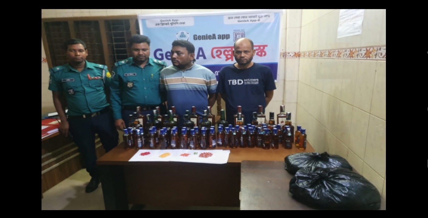 মাদকদ্রব্য'সহ ২ জনকে গ্রেফতার করে পুলিশ 
